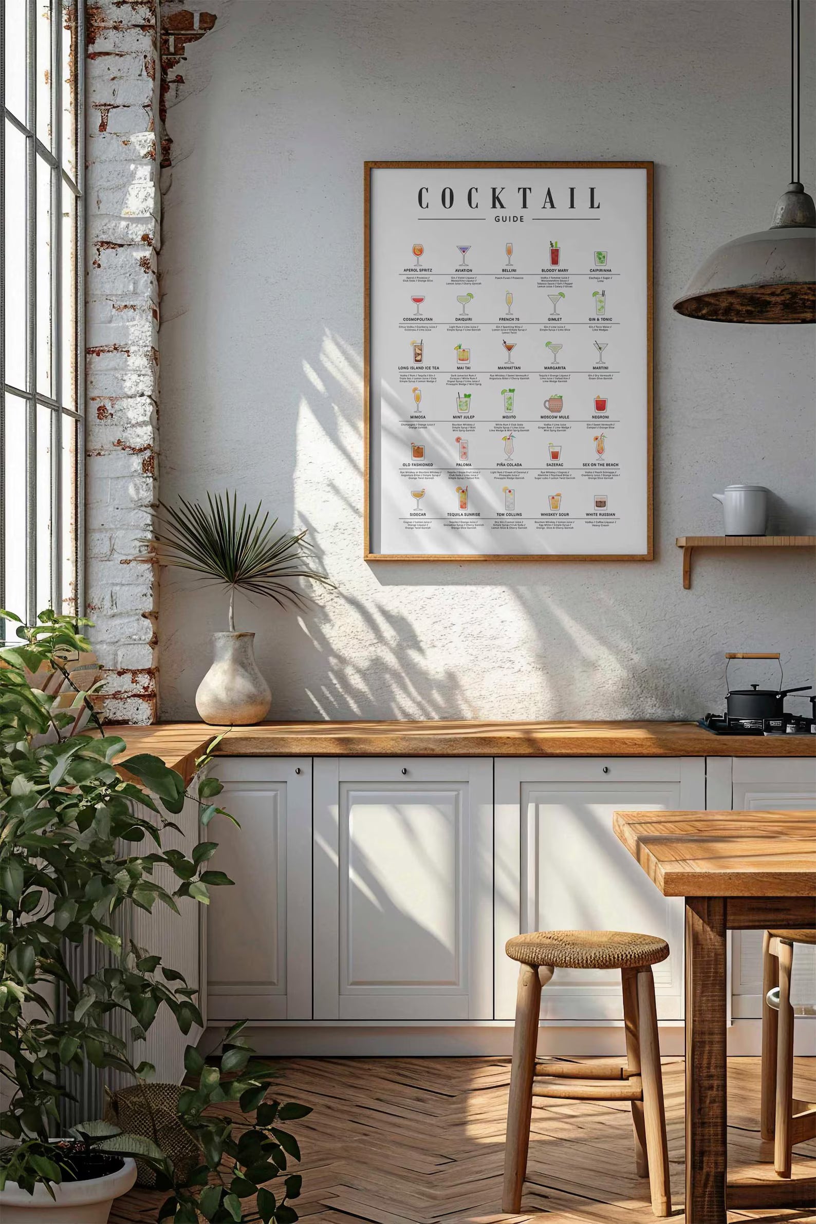 Kokteyl Rehberi Posteri | Modern Mutfak ve Ev Posterleri