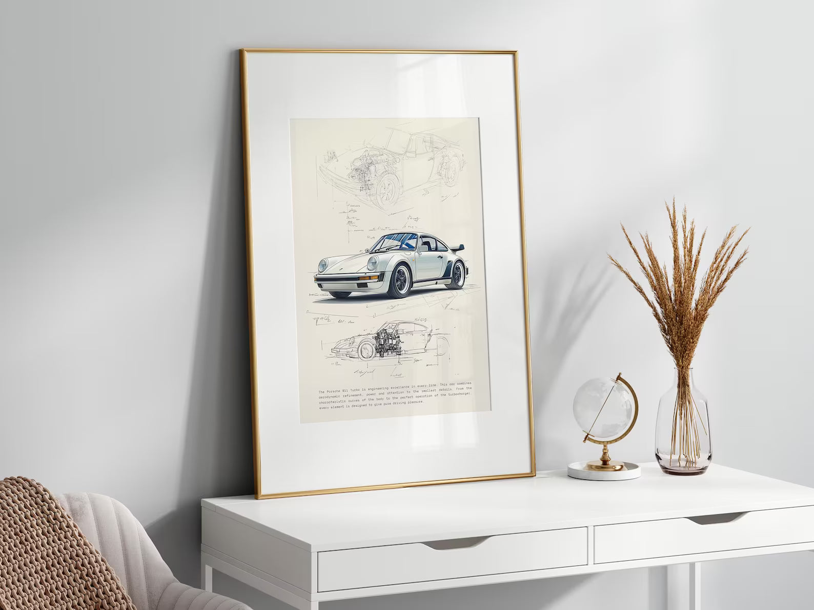 Porsche 911 Posteri: Klasik Spor Araba Tablosu