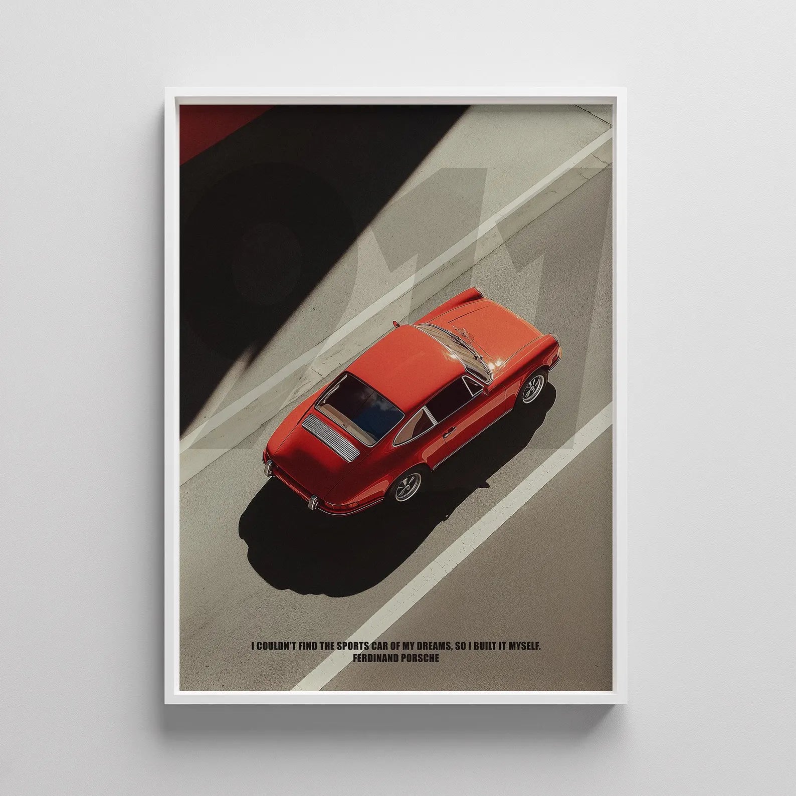 Retro Kırmızı Porsche 911 Posteri: Klasik Spor Araba Tablosu