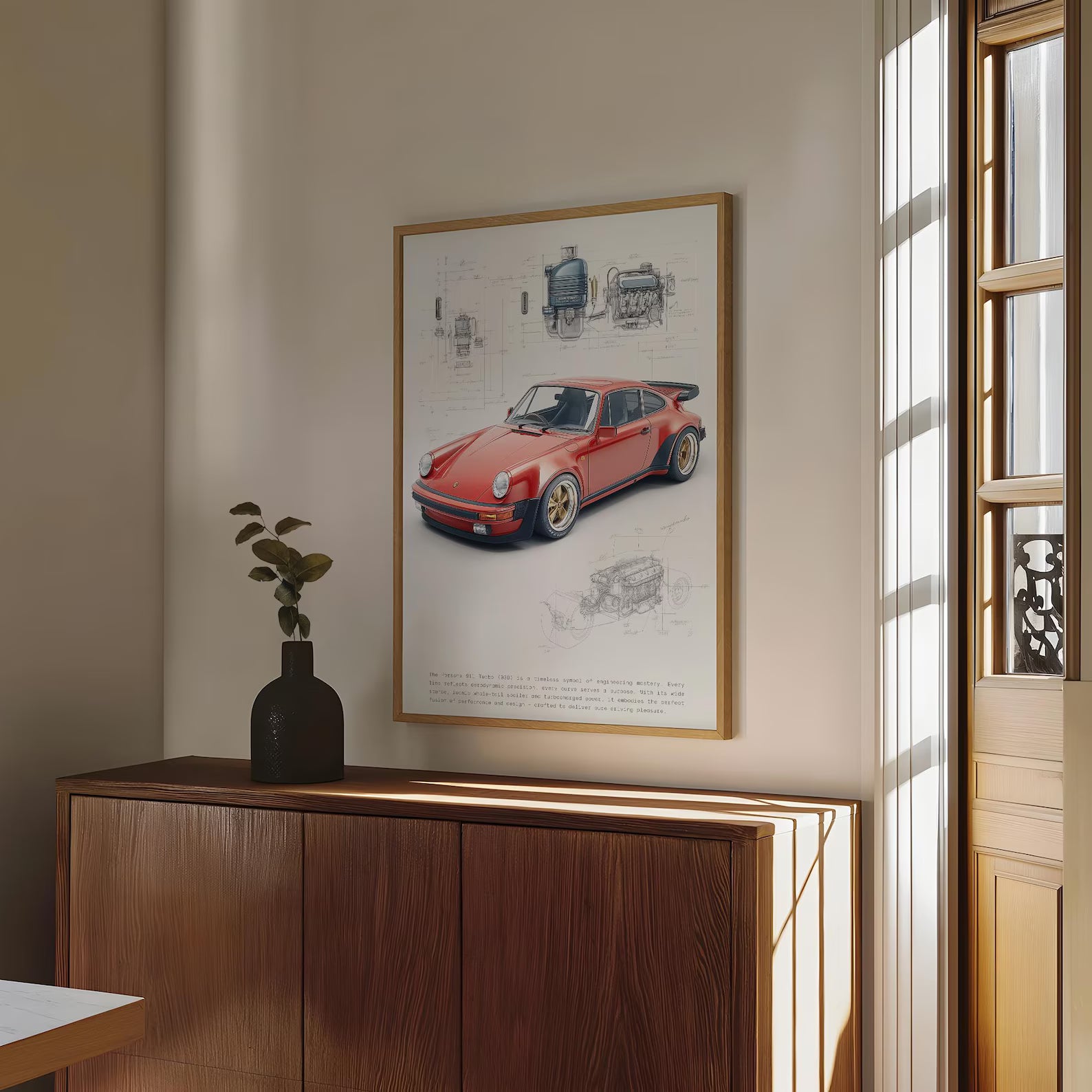 Kırmızı Porsche 911 Posteri: Klasik Spor Araba Tablosu