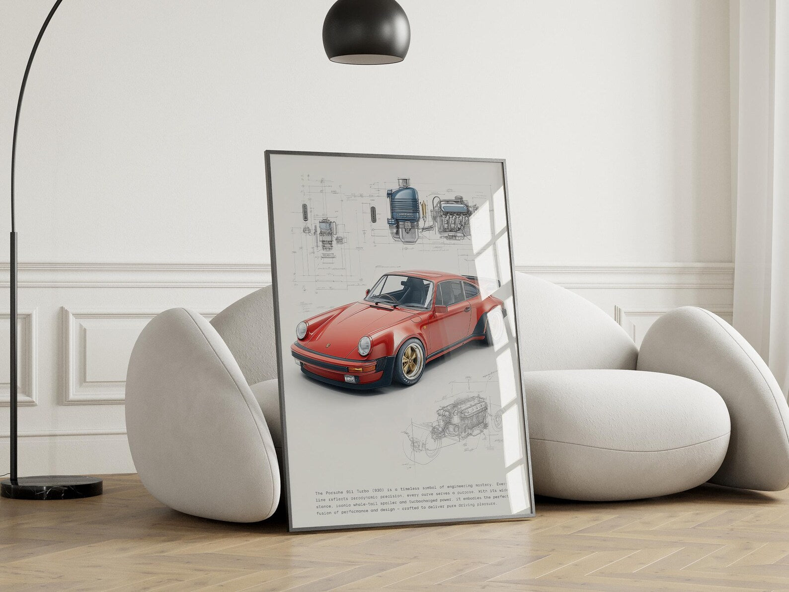 Kırmızı Porsche 911 Posteri: Klasik Spor Araba Tablosu