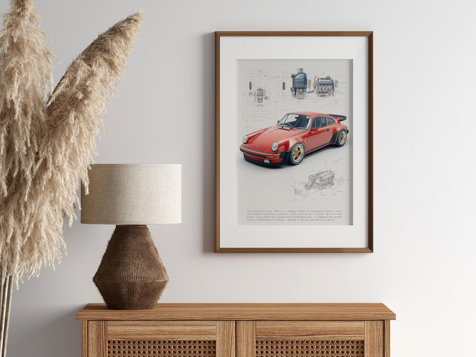 Kırmızı Porsche 911 Posteri: Klasik Spor Araba Tablosu